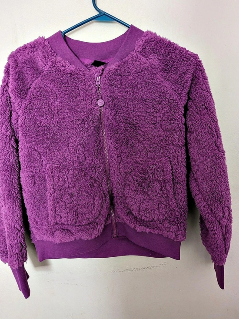 All in Motion Girls' High Pile Fleece Full Zip Sweatshirt Purple